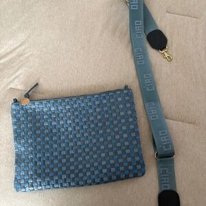 Clare V Flat Clutch with Tabs and strap included